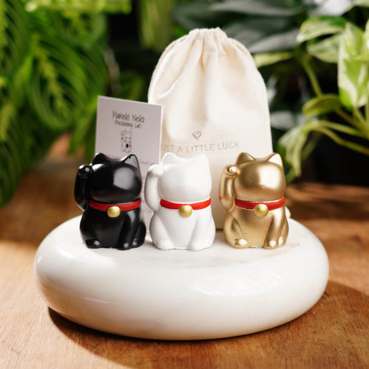 Minimalist Concrete Maneki Neko Set