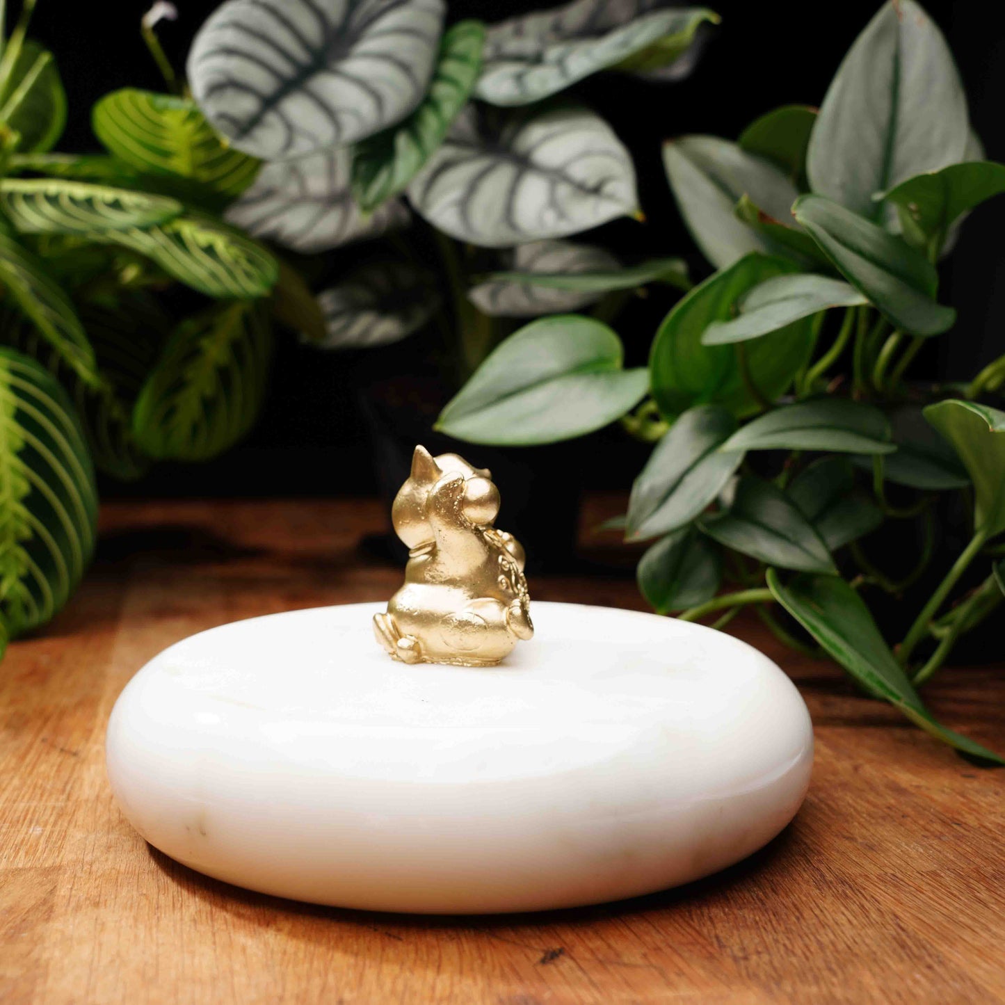 Gold Concrete Lucky Cat - Maneki Neko For Wealth and Luck