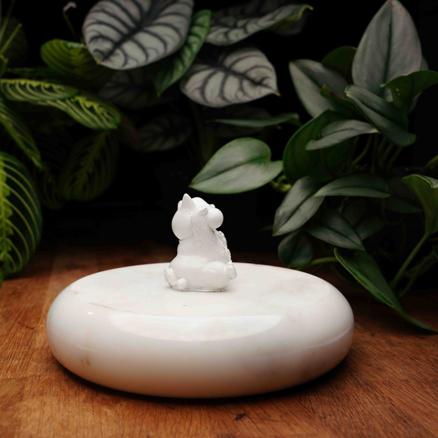 White Concrete Lucky Cat - Maneki Neko For Happiness