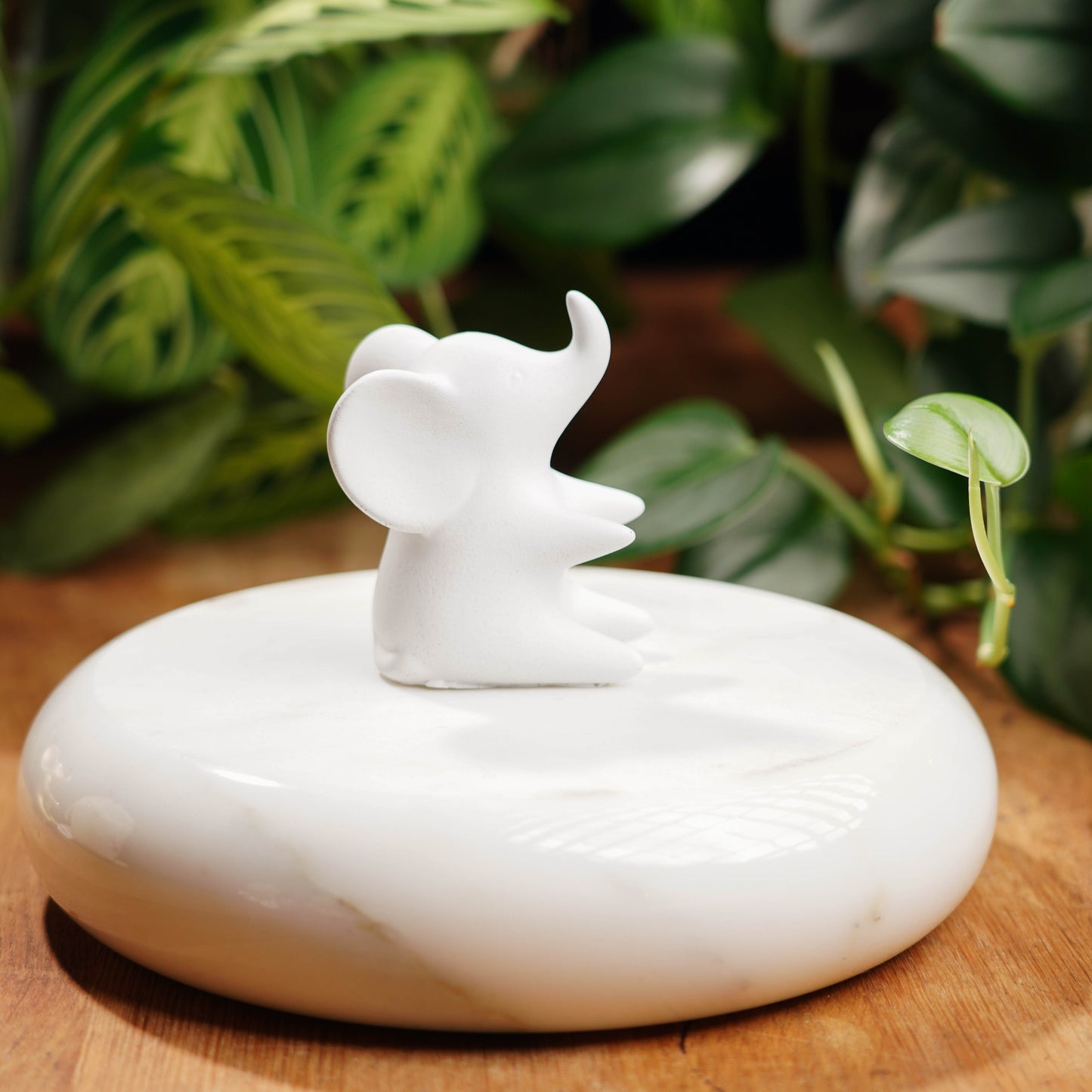 White Concrete Good Luck Elephant