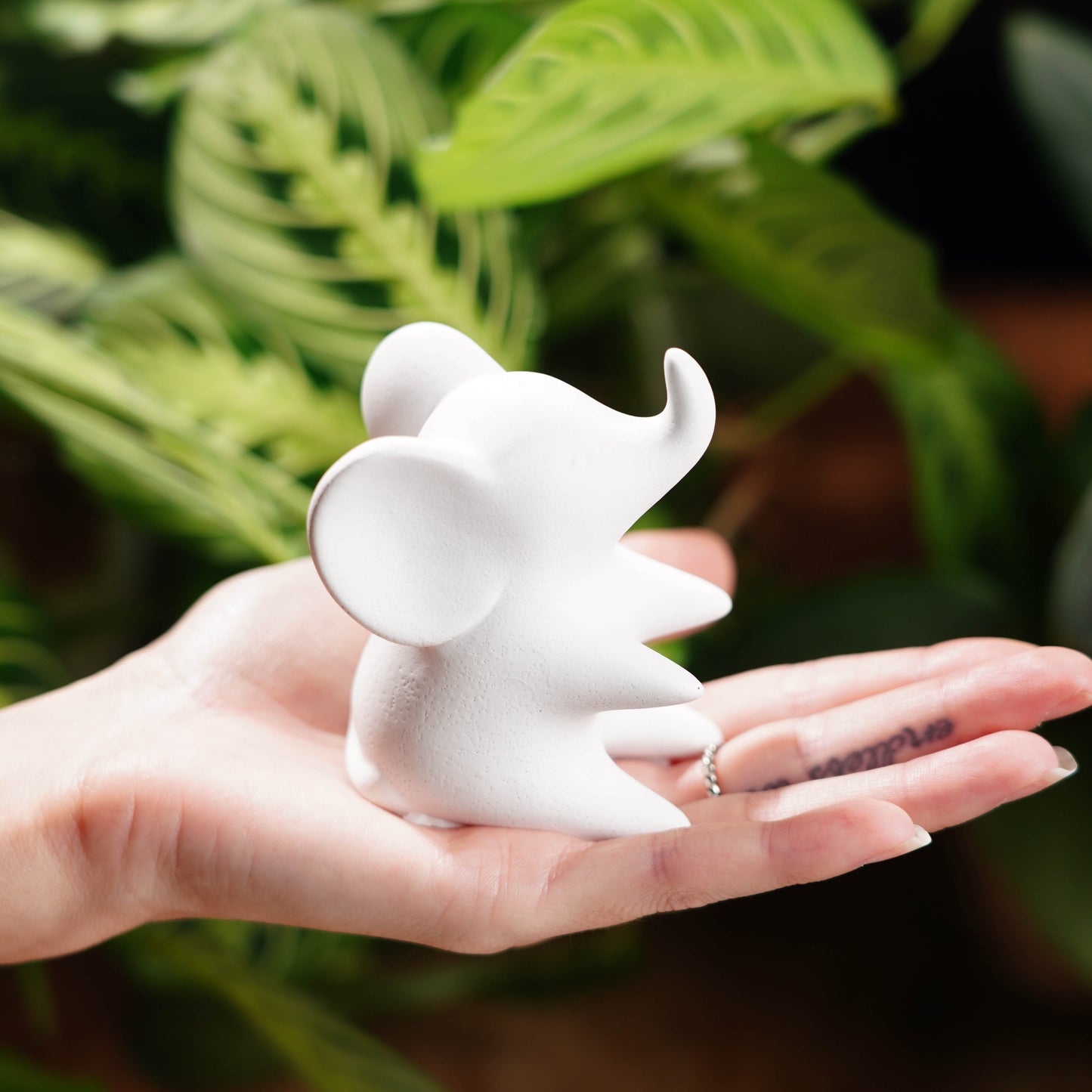 White Concrete Good Luck Elephant