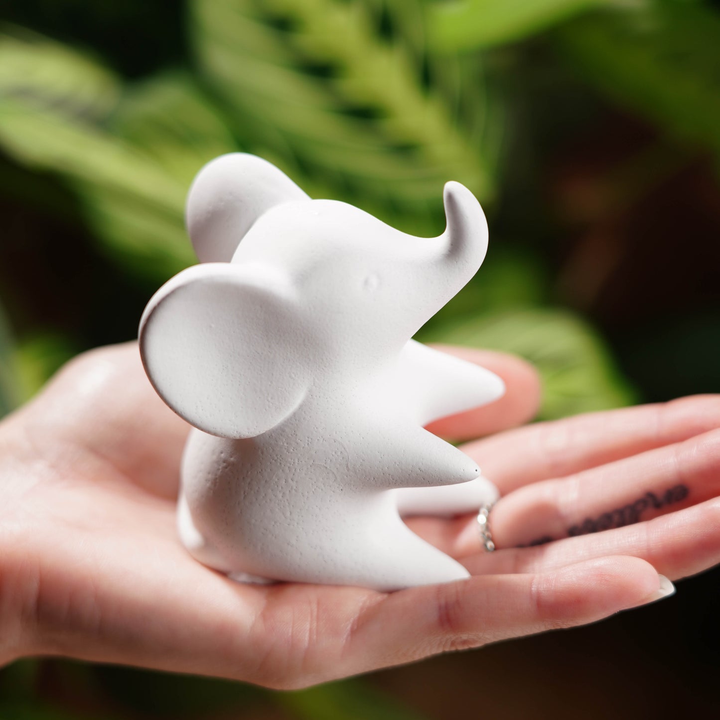 White Concrete Good Luck Elephant