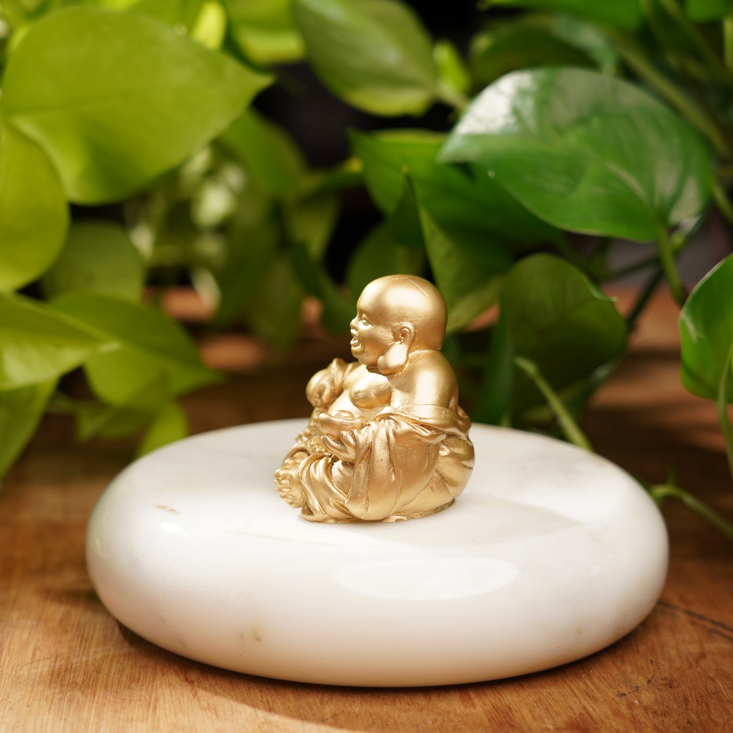 Gold Concrete Laughing Buddha