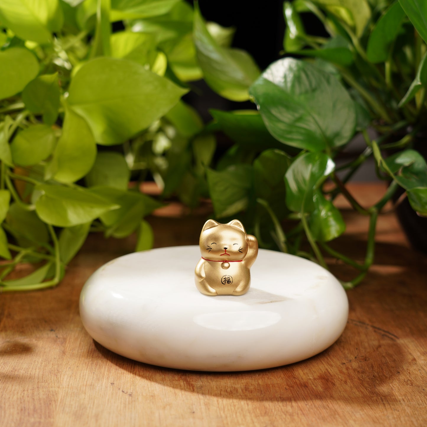 Gold Concrete Maneki Neko- Lucky Cat For Wealth