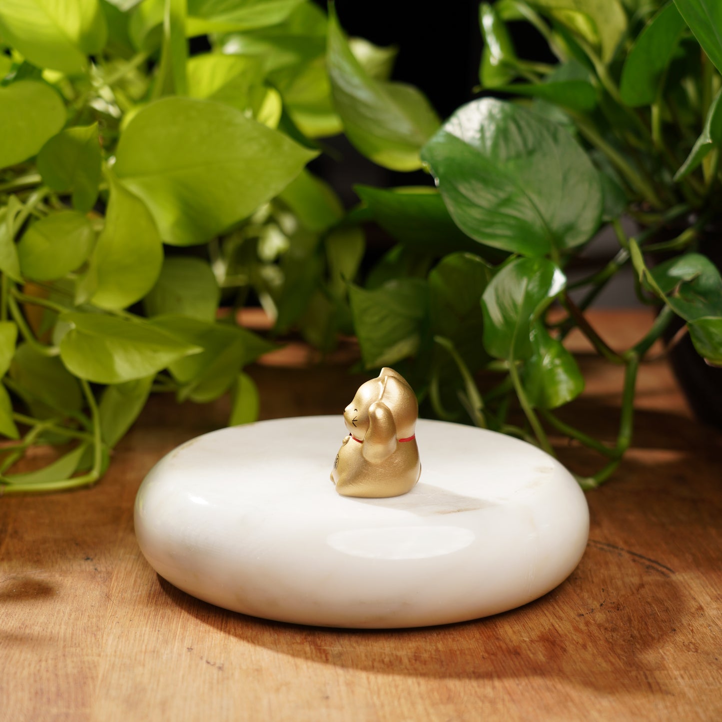 Gold Concrete Maneki Neko- Lucky Cat For Wealth