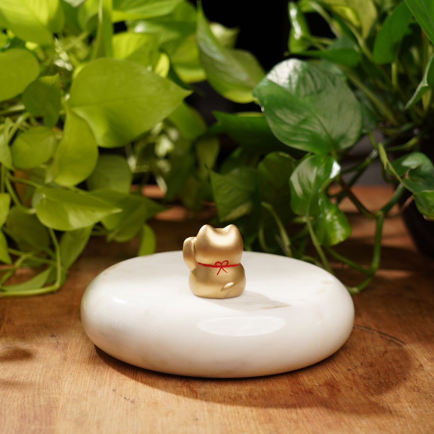 Gold Concrete Maneki Neko- Lucky Cat For Wealth
