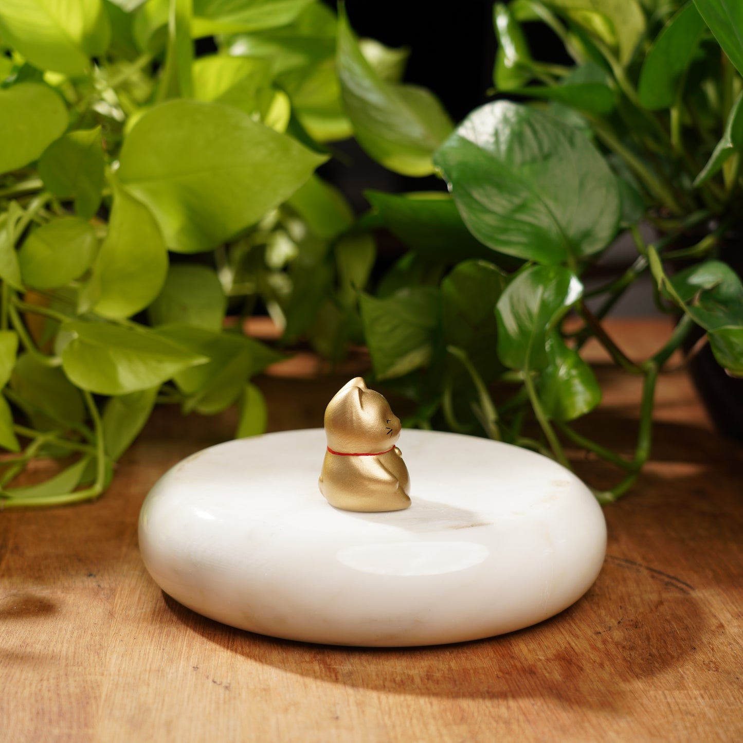 Gold Concrete Maneki Neko- Lucky Cat For Wealth
