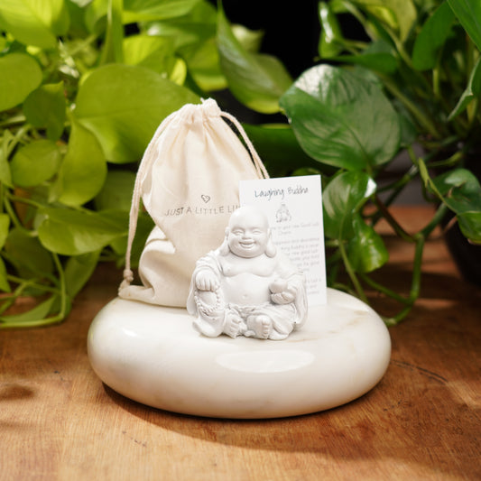 White Concrete Laughing Buddha