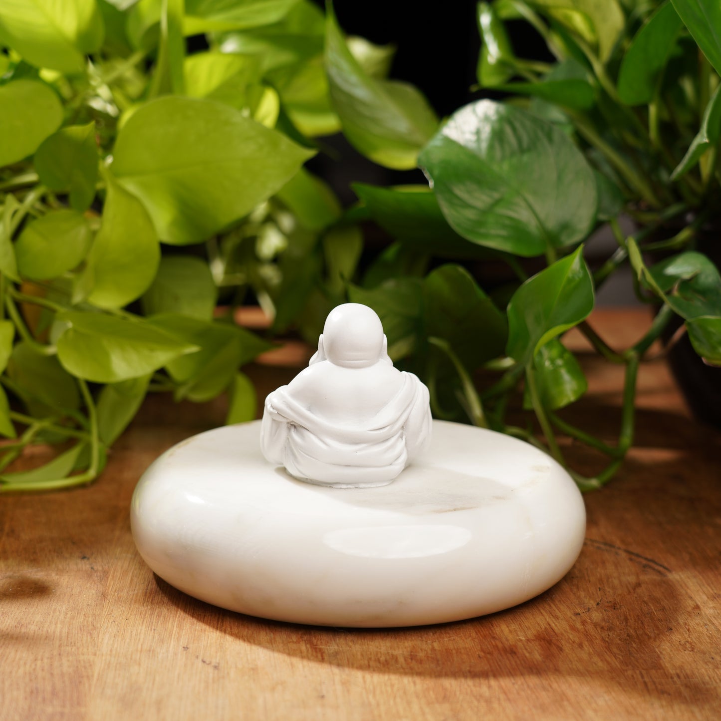 White Concrete Laughing Buddha
