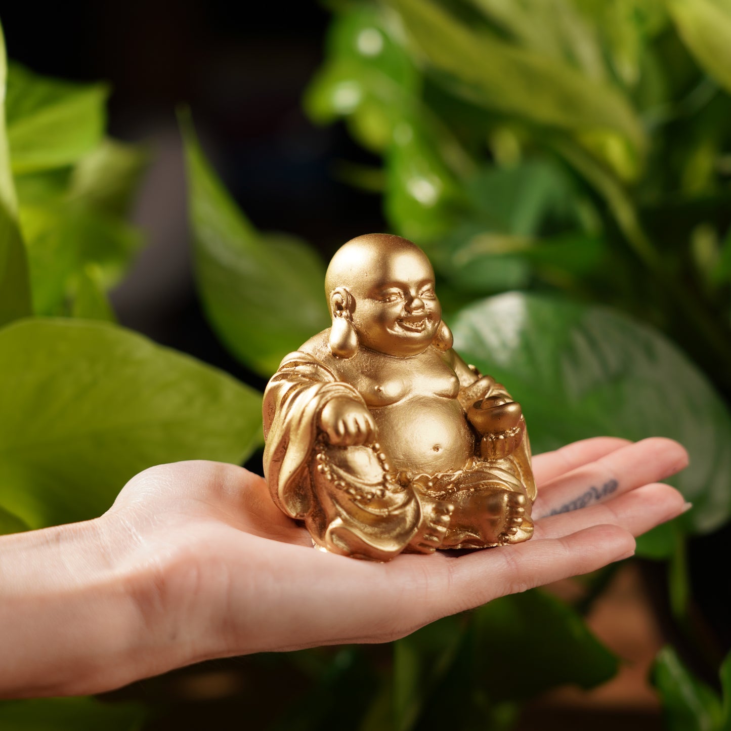 Gold Concrete Laughing Buddha