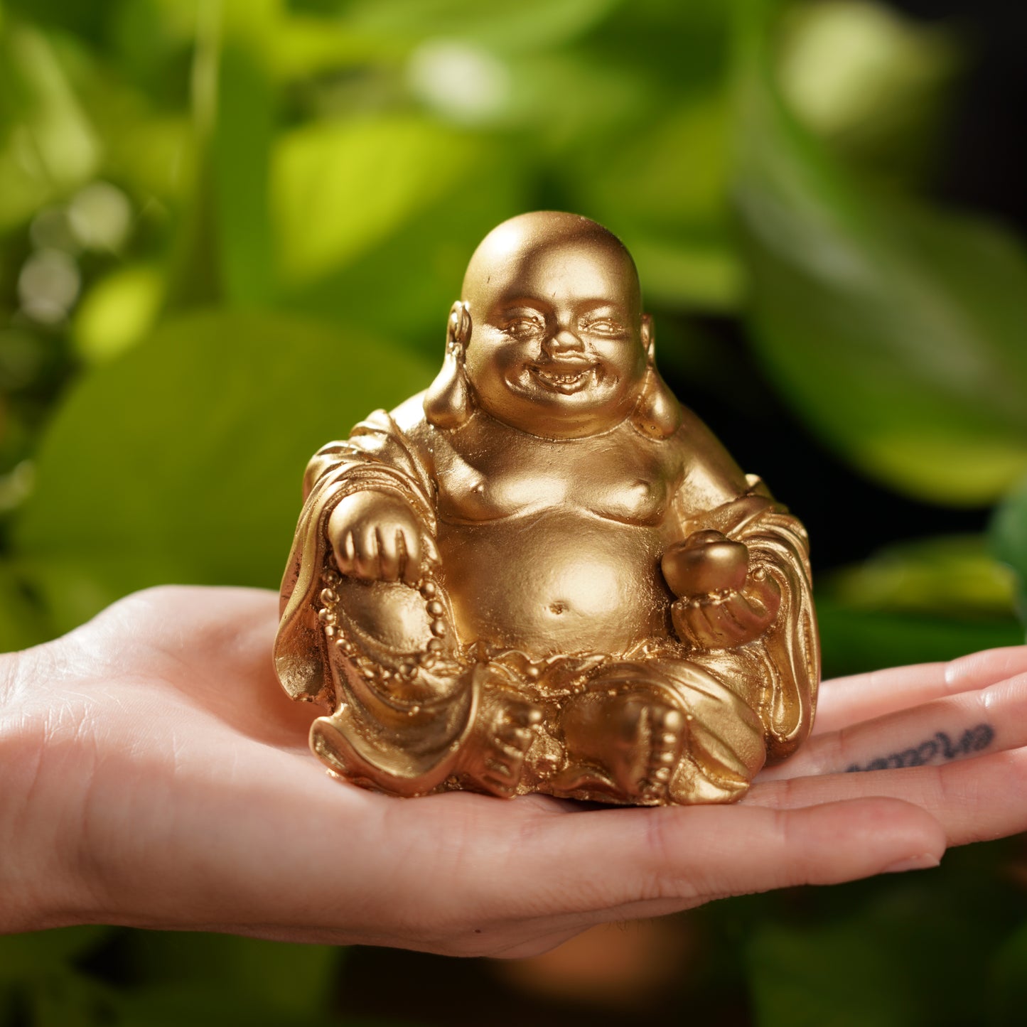 Gold Concrete Laughing Buddha
