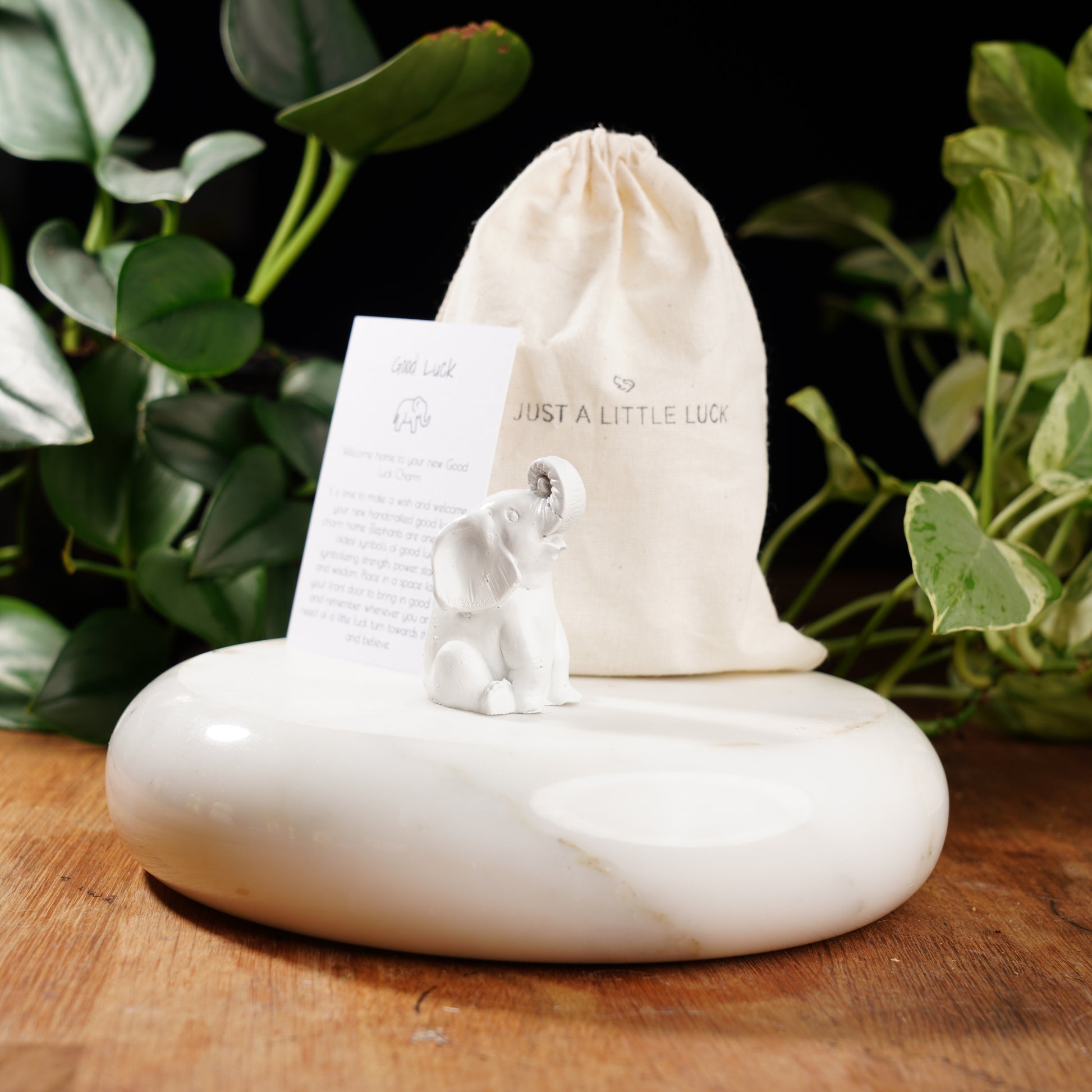 white lucky elephant figurine for anniversary and good luck