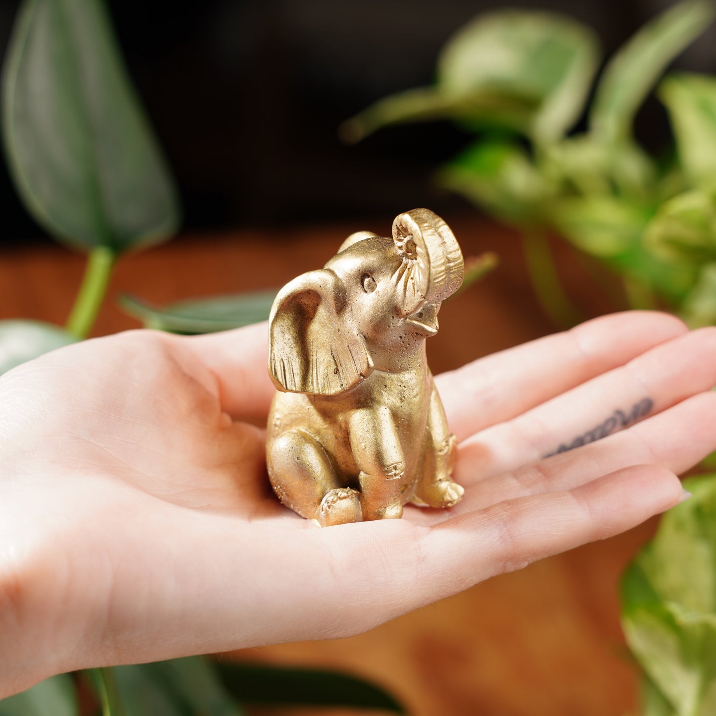 Gold Concrete Lucky Elephant