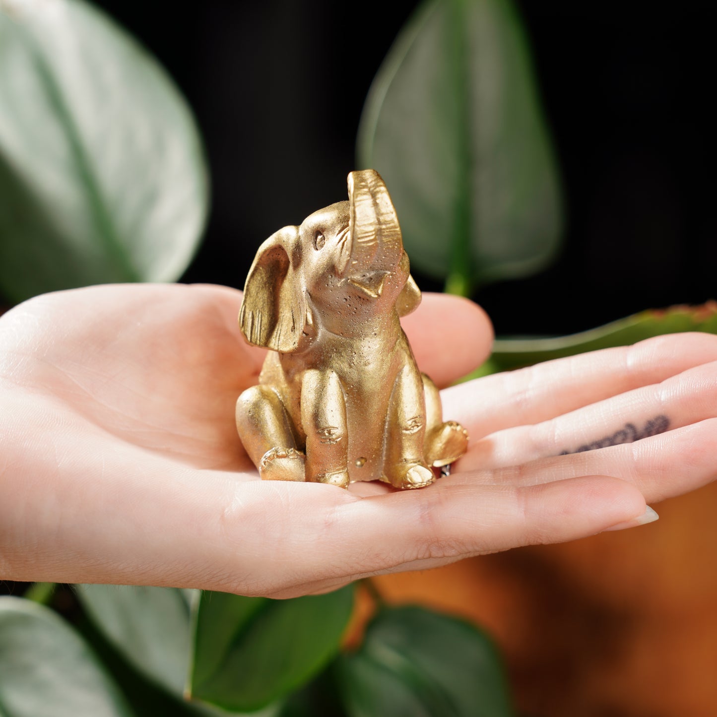 Gold Concrete Lucky Elephant