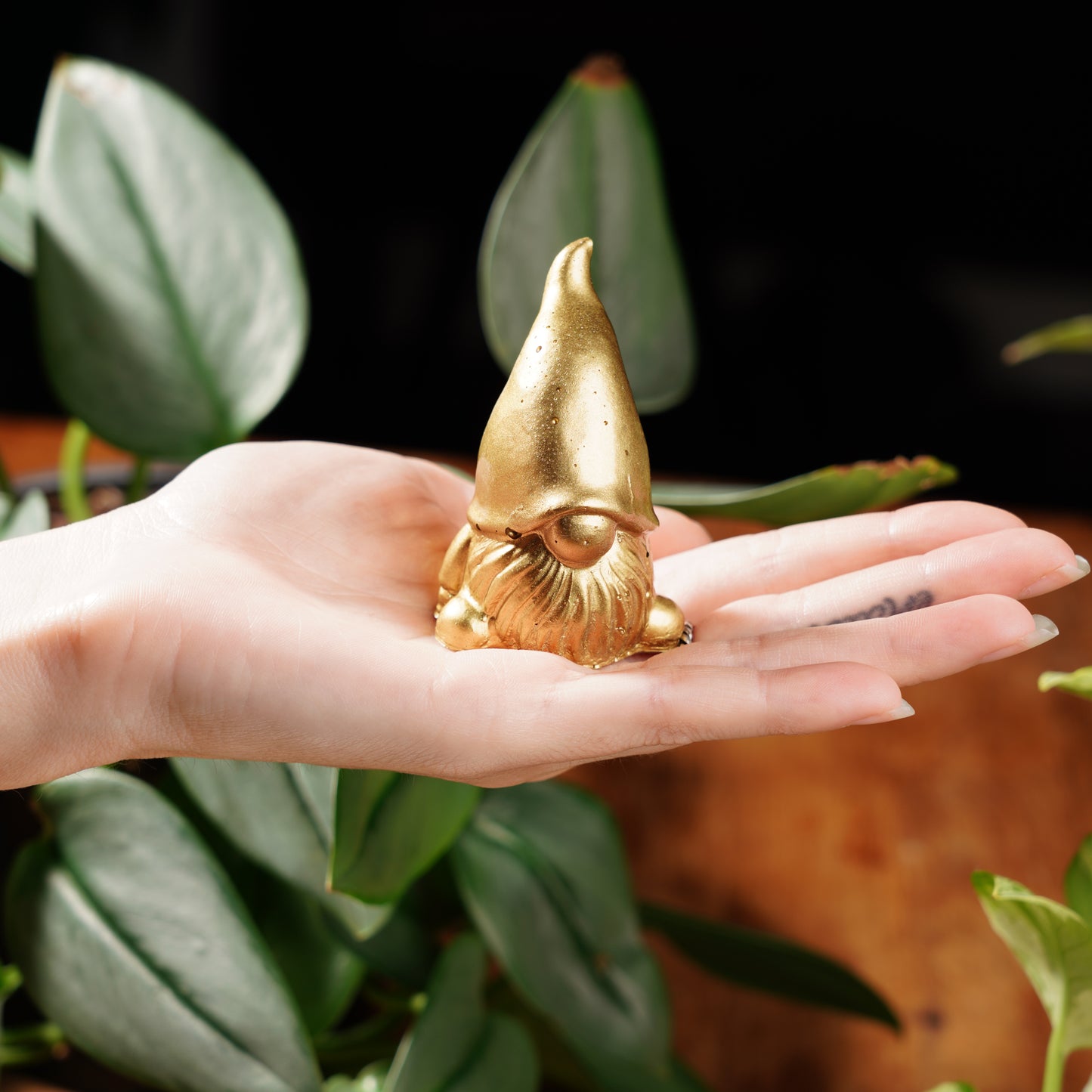 Gold Concrete Good Luck Gnome
