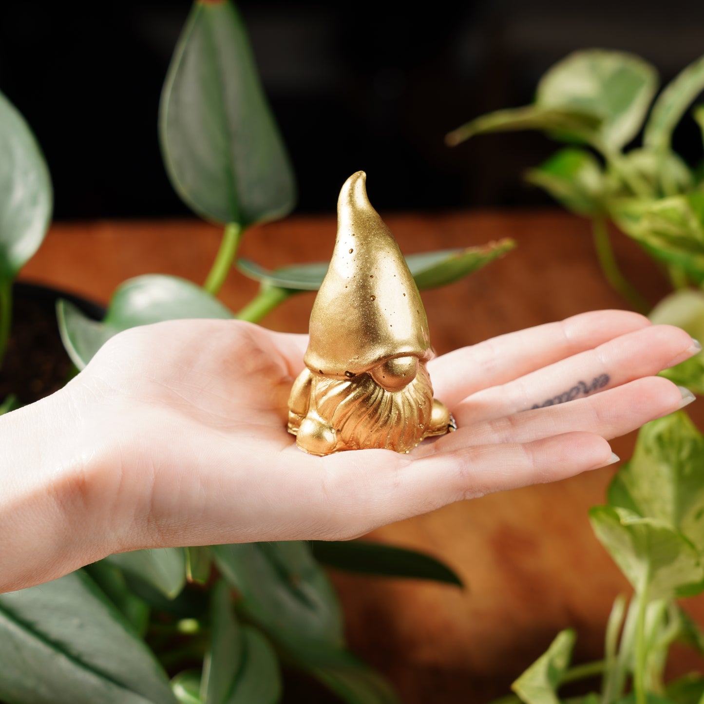 Gold Concrete Good Luck Gnome