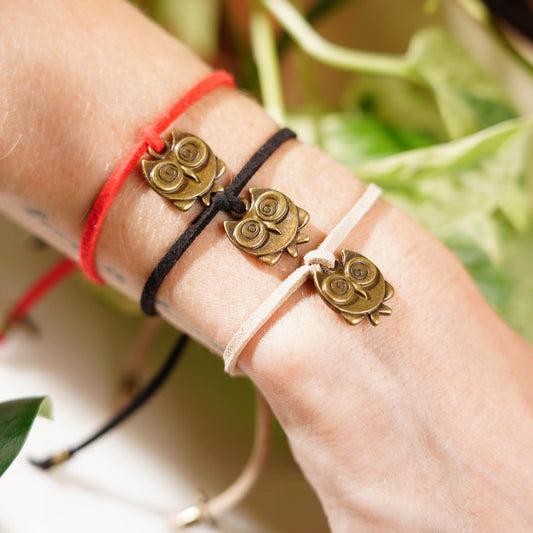 owl charm bracelet for luck and wisdom