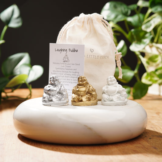 Concrete Mini Laughing Buddha Set