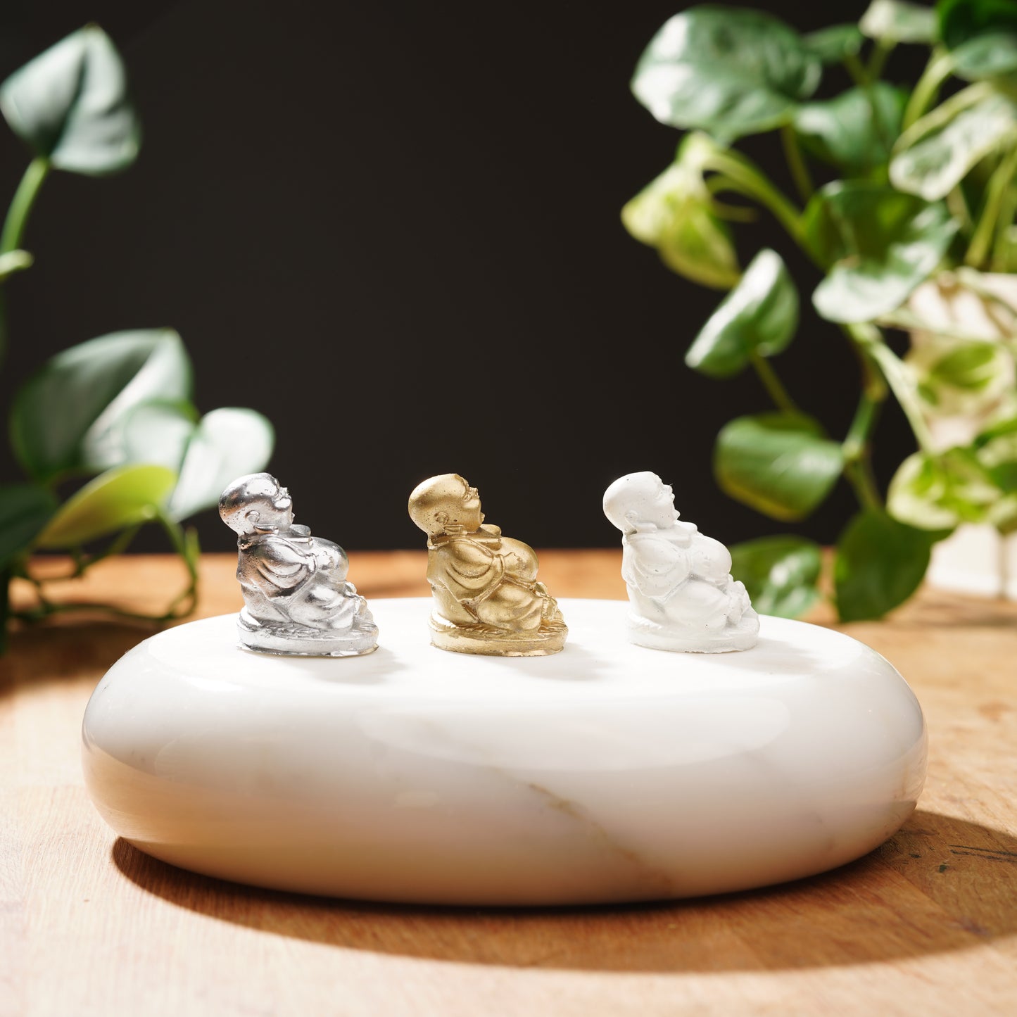 Concrete Mini Laughing Buddha Set