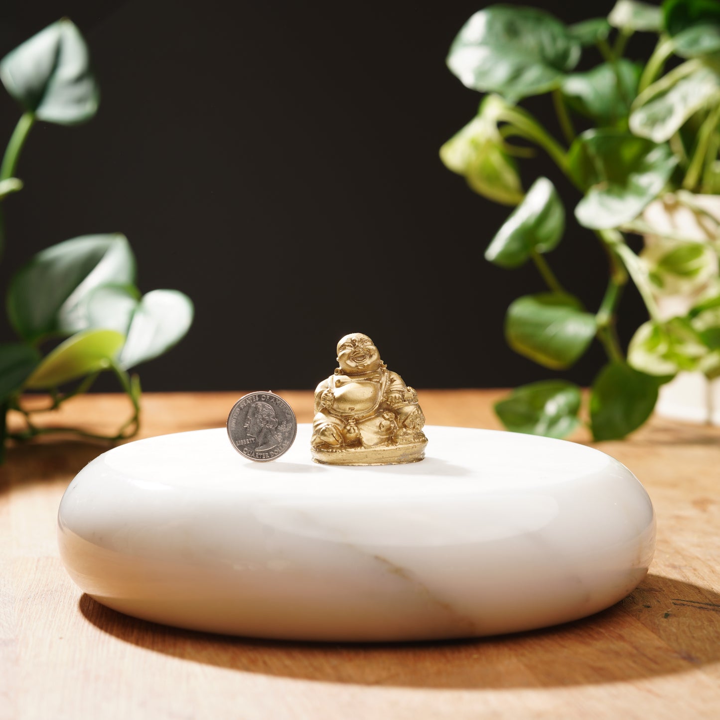 Gold Concrete Mini Laughing Buddha