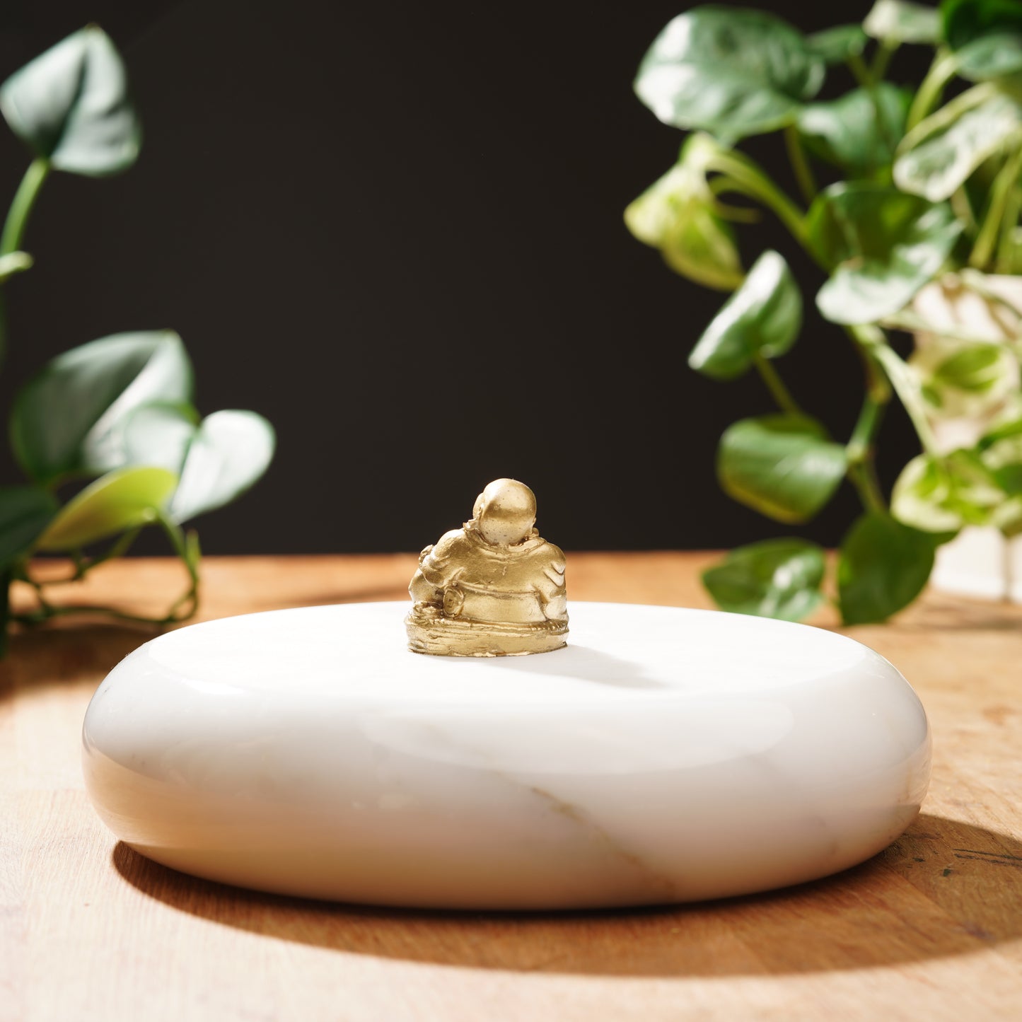 Gold Concrete Mini Laughing Buddha