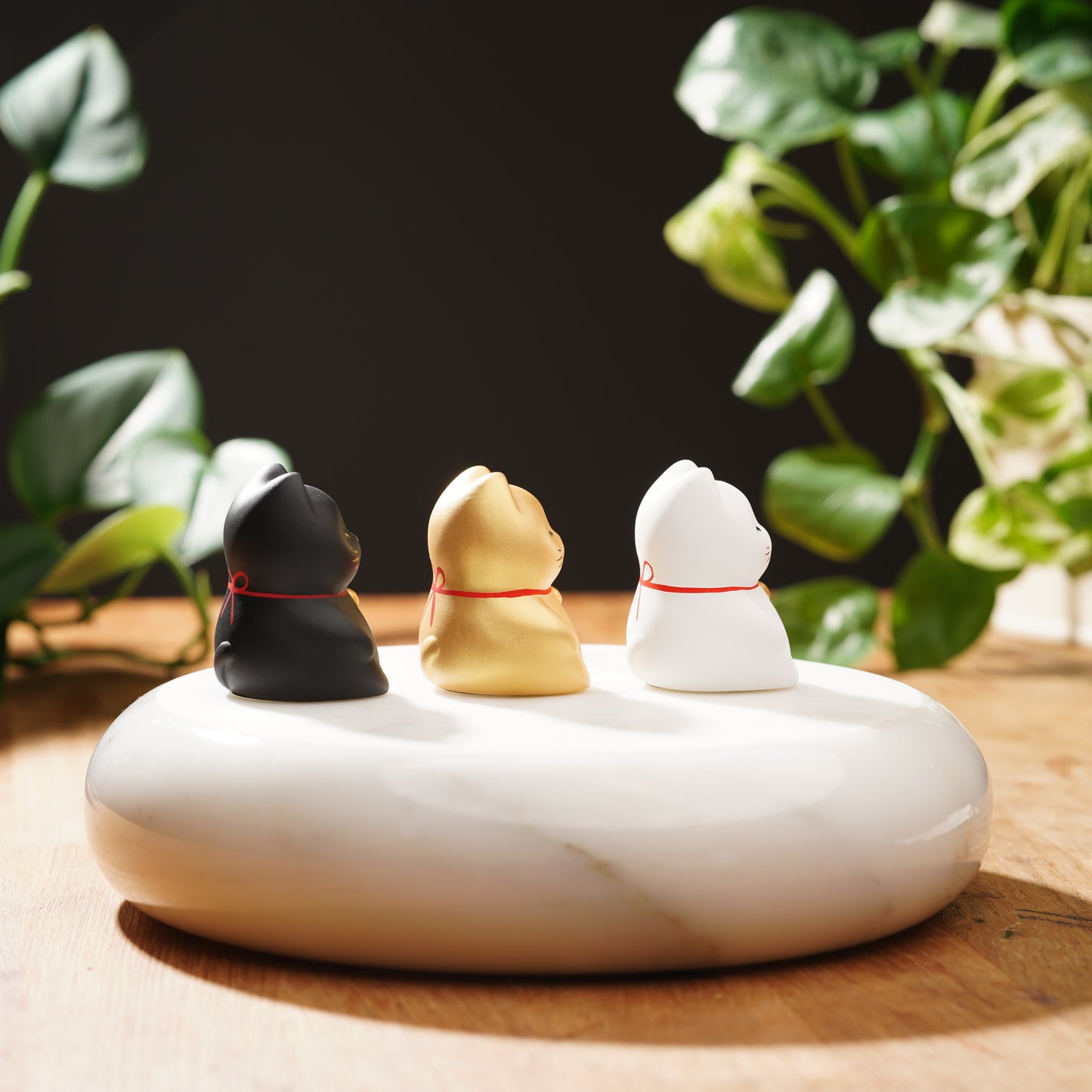 Ceramic Maneki Neko-Lucky Cat Set For Luck, Wealth, and Prosperity