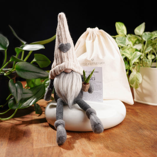 plant lover gnome. coffee table gnome