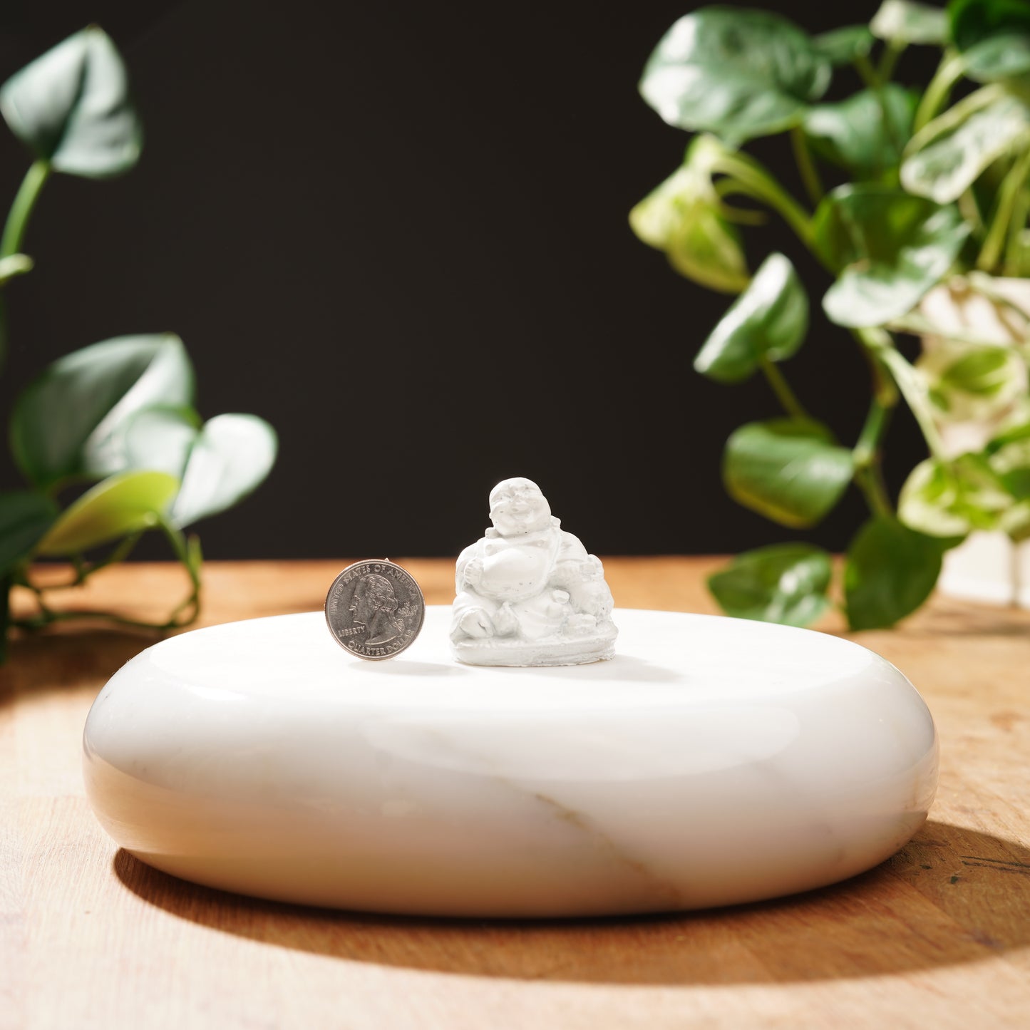 White Concrete Mini Laughing Buddha