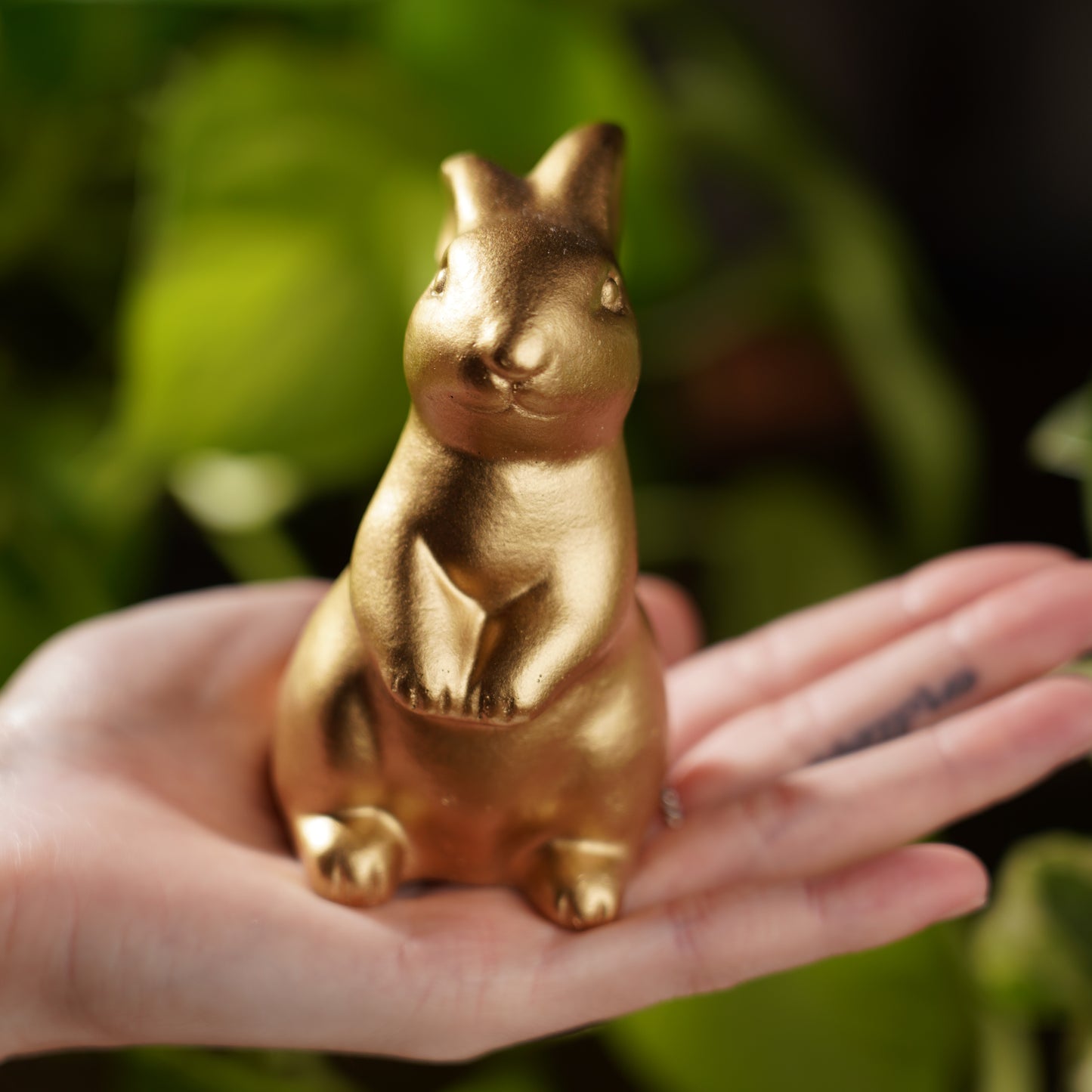 Gold Concrete Rabbit - For Luck and Prosperity