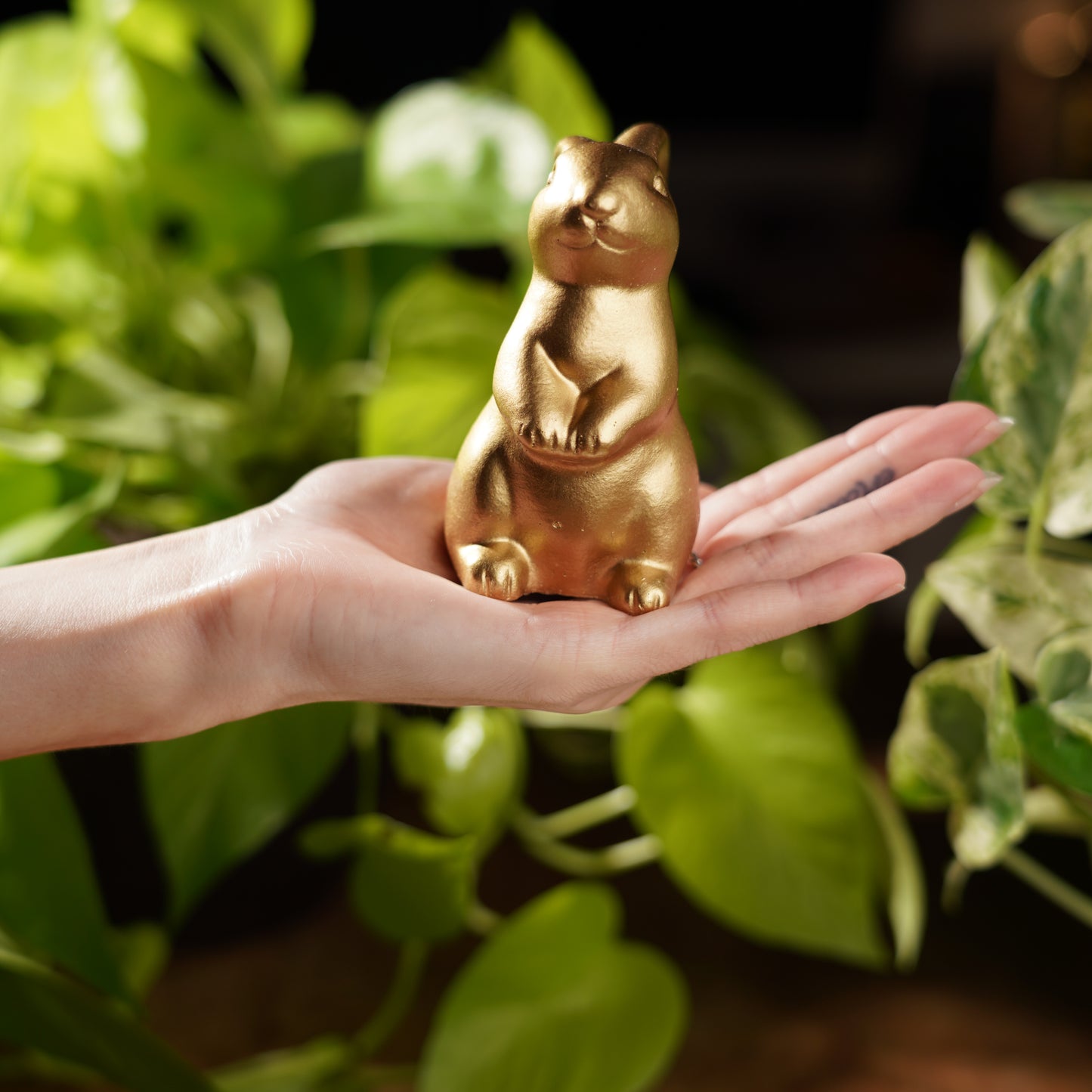 Gold Concrete Rabbit - For Luck and Prosperity