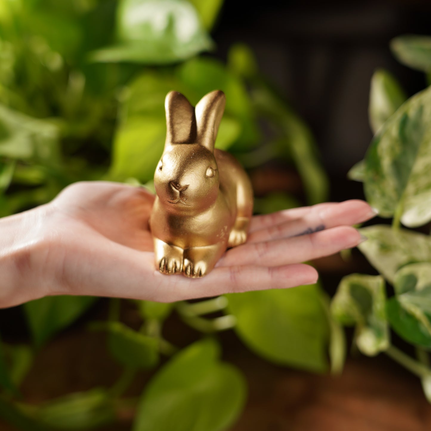 Gold Concrete Rabbit - For Luck and Prosperity