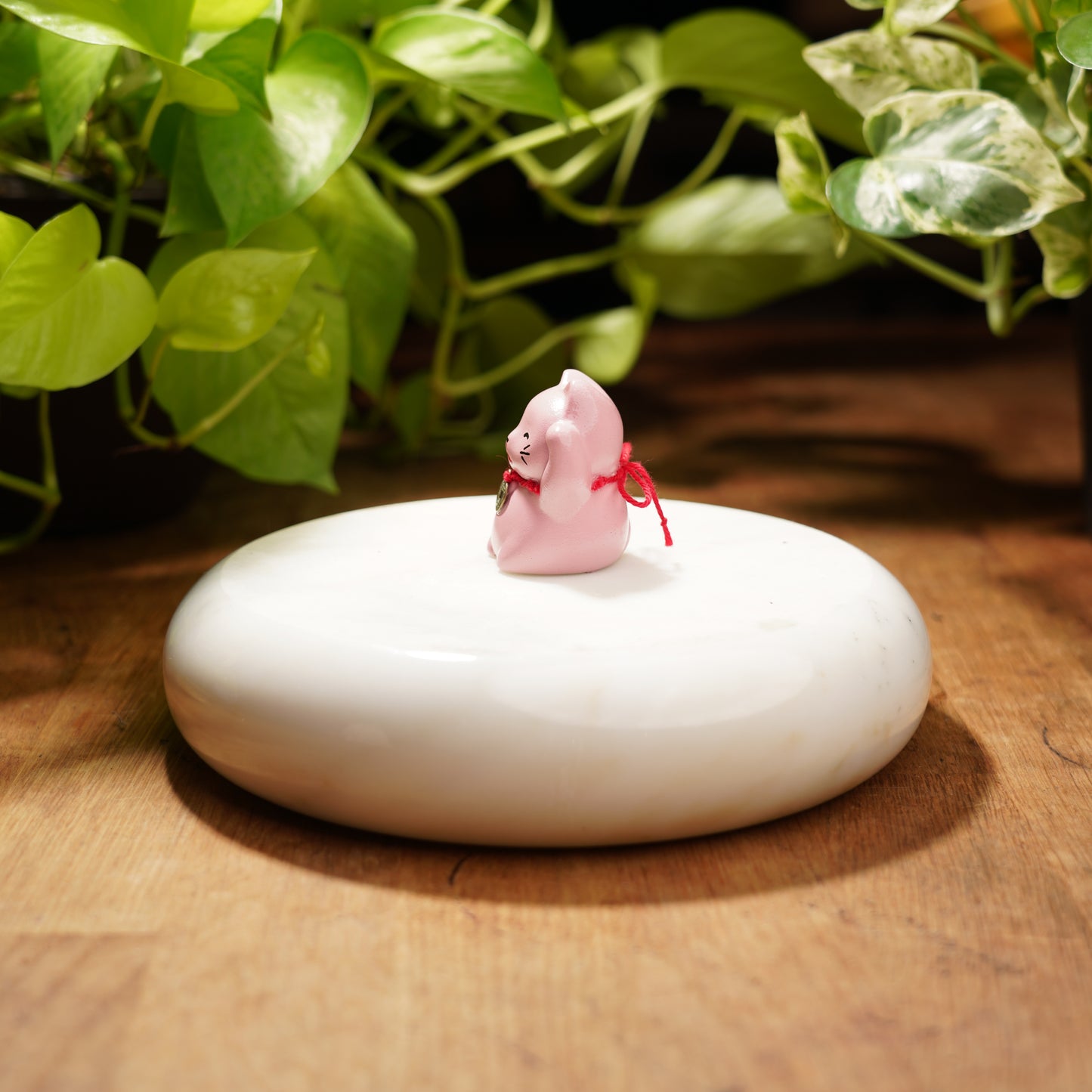 Pink Lucky Cat - Feng Shui Coin