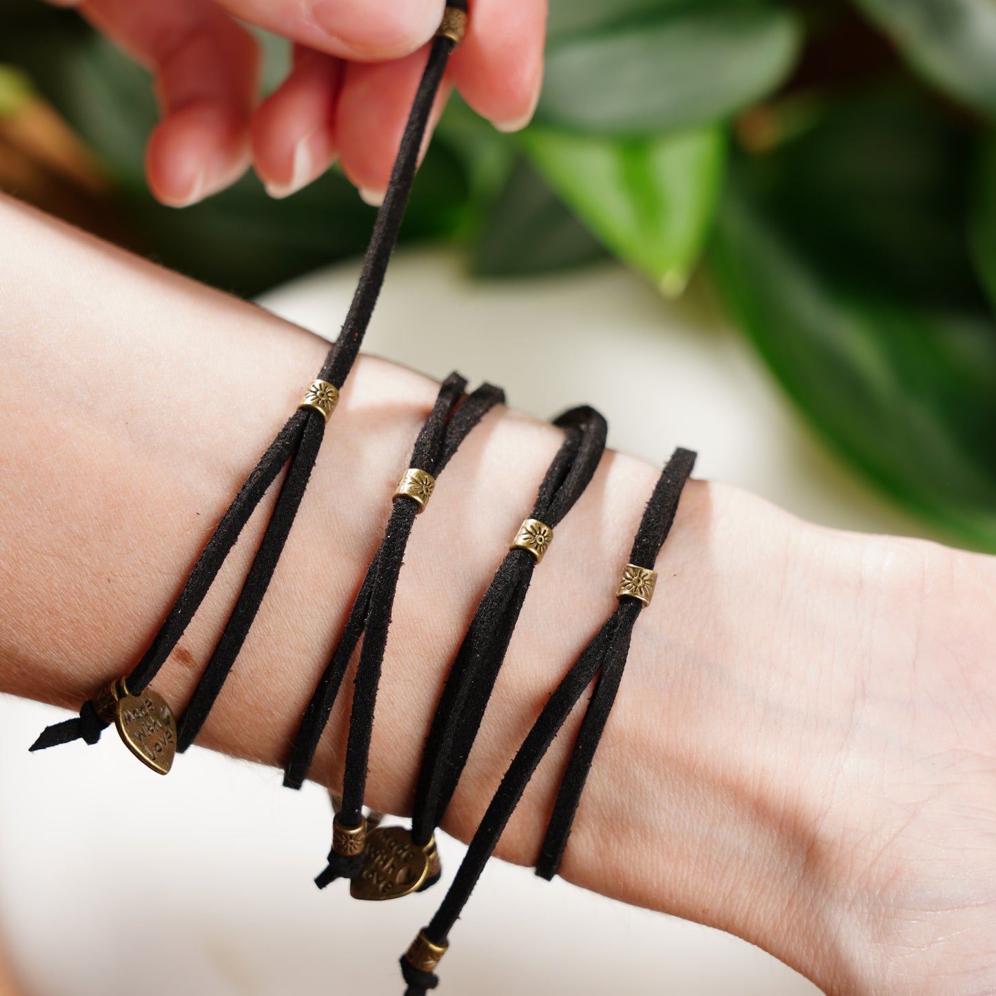 Lucky Bracelet Set For Good Luck, Wealth, Wisdom, and Protection - Black
