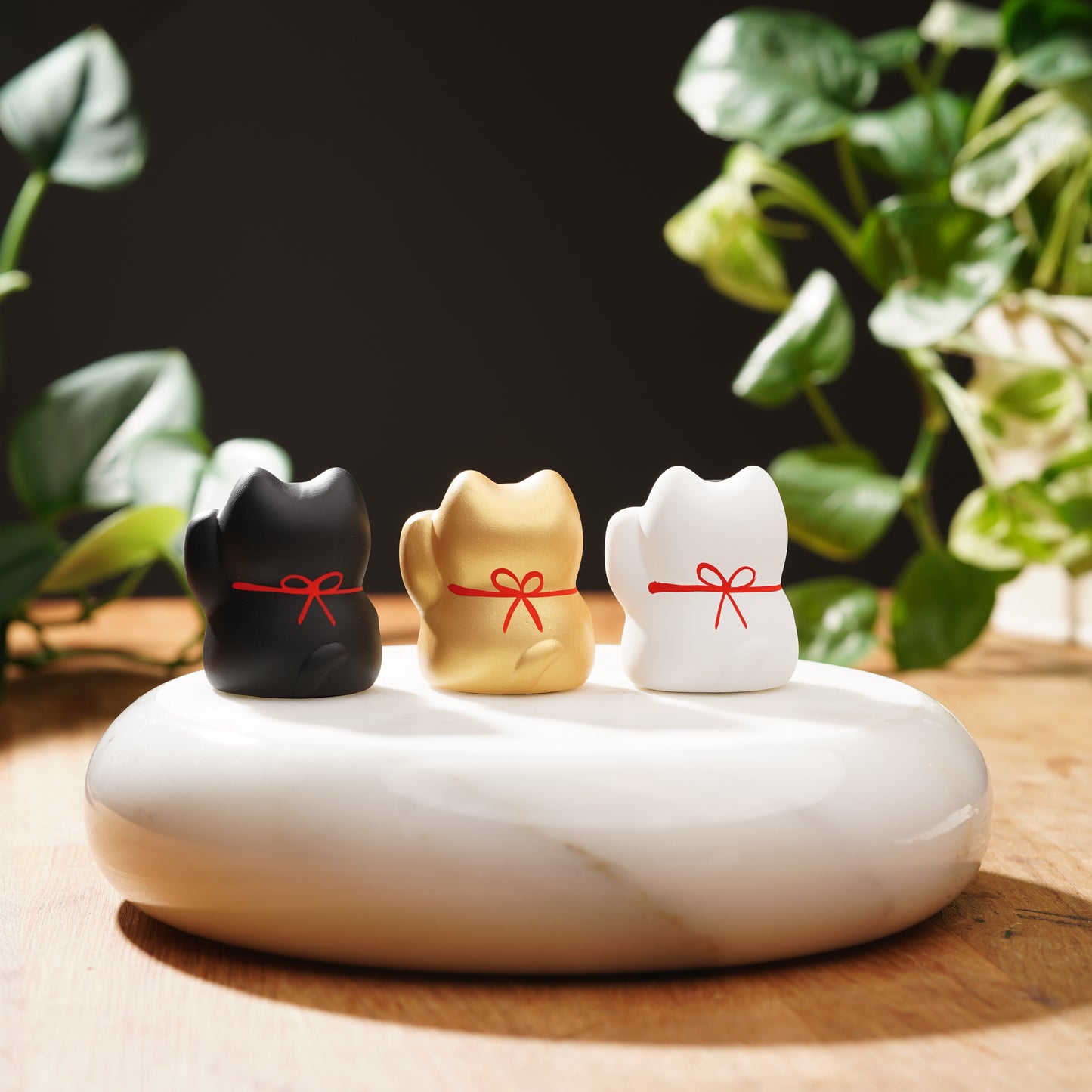 Ceramic Maneki Neko-Lucky Cat Set For Luck, Wealth, and Prosperity